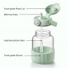 Buydeem DG78-CG Portable Water Bottle, Pop-up Straw, Handle, Heat-resistant Glass (up to 150°C), Triple Seal, Green