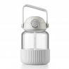 Buydeem DG78-OW Portable Water Bottle, Pop-up Straw, Handle, Heat-resistant Glass (up to 150°C), Triple Seal, White