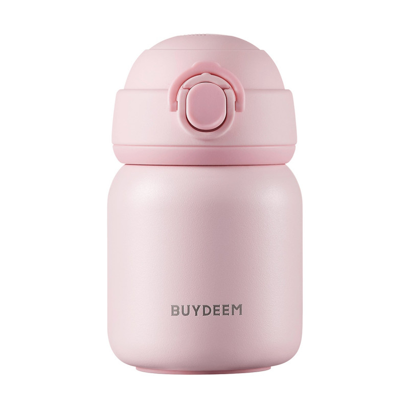 BUYDEEM TAN200 Thermos, 200 ml, Screw-on Lid with Airtight Seal, Stainless Steel, Pink
