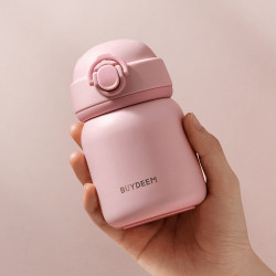 Termos BUYDEEM TAN200, 200 ml, Capac cu infiletare etansa, Otel inoxidabil, Roz
