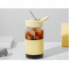 BUYDEEM Portable Glass Straw Bottle 500 ml, model CD1017, color Mellow Yellow