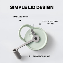 Buydeem CD1017-CG Portable Water Bottle, 500 ml, Built-in Straw, Leak-Proof, Heat-Resistant Glass Up to 150°C, BPA-Free, Green