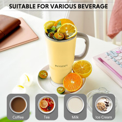 BUYDEEM Thermo Mug With Straw 700 ml, model DS57, color Oats White