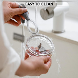 Pahar termo cu pai incorporat Buydeem DS57-OW, 700 ml, Cald/rece pana la 6 ore, Vid, Otel inoxidabil, Fara BPA, Alb