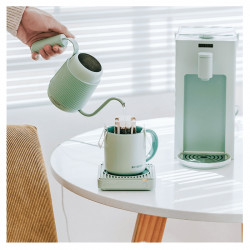 Κεραμικό φλιτζάνι τσαγιού και καφέ Buydeem CD1018-CG, 350 ml, Επίπεδος πάτος, Εσωτερική κλίμακα μέτρησης, Κεραμικό υψηλής θερμοκρασίας, Πράσινο