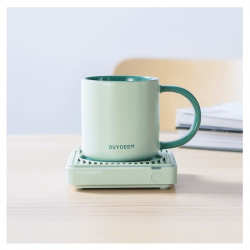 Ceasca ceramica pentru ceai si cafea Buydeem CD1018-CG, 350 ml, Fund plat, Scala de masurare interna, Verde