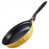 BUYDEEM CP151 Frying Pan, 25 cm, Glass Lid, Cast Aluminum, PFOA-Free, Non-Stick Coating, Yellow