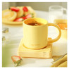 Buydeem CD1018-MY Ceramic Tea and Coffee Cup, 350 ml, Flat Bottom, Internal Measurement Scale, High-Temperature Ceramic, Yellow