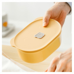 Κεραμικό κουτί φαγητού Buydeem CT3007-MY, 500 ml, 19.5x11x16.5 cm, ανθεκτικό στη θερμότητα έως 230°C, συμβατό με φούρνο και φούρνο μικροκυμάτων, Κίτρινο