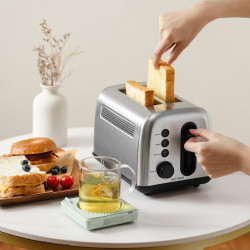 Buydeem DT620E-SS/EU Toaster, 900W, Up to 204°C, 7 settings, Wide slots, High lift, Stainless steel