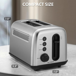 Buydeem DT620E-SS/EU τοστιέρα ψωμιού, 900W, έως 204C°, 7 προγράμματα, μεγάλα ανοίγματα, υψηλό pop-up, Inox