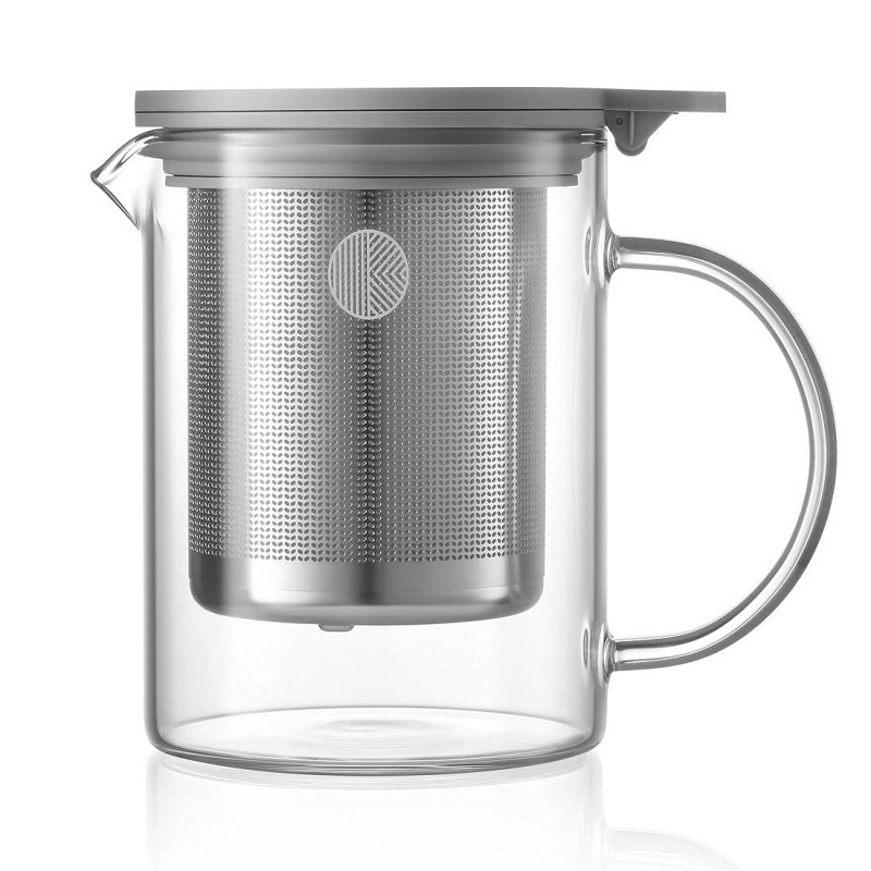 BUYDEEM CD2001 Tea Pot with Infuser, 500 ml, Stainless Steel, Elegant Design, Gray
