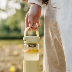 BUYDEEM Portable glass tea bottle 400 ml, model CD1008, color Petal Purple