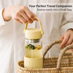 BUYDEEM Portable glass tea bottle 400 ml, model CD1008, color Petal Purple