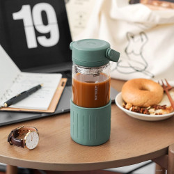 BUYDEEM Portable glass tea bottle 400 ml, model CD1008, color Petal Purple