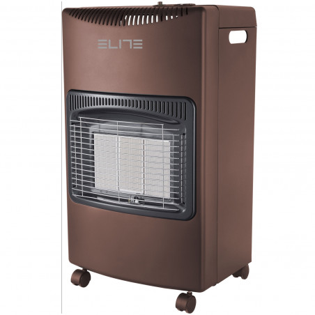ELITE EGH-1403 Gas Heater, 4.2 kW, Up to 35 m², 3 kPa, Piezo Ignition, ODS Sensor, Tip-over/Tilt/Flame-out Protection, Brown