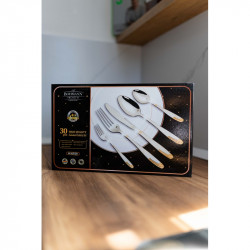 Комплект прибори за хранене Bohmann BP A30-GM, Кутия, 30 бр, Инокс/златист