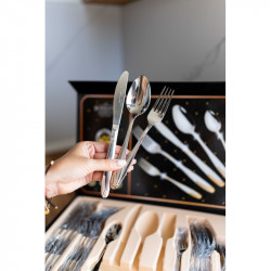 Set tacamuri Bohmann BH BP A30-GM, Cutie, SS 18/10, 30 buc, Inox/Auriu