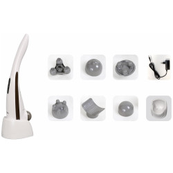 Massager χειρός Oliver Voltz OV56520A, 12W, 5 κεφαλές, 4 λειτουργίες, 5 επίπεδα έντασης, Λευκό