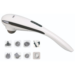 Massager χειρός Oliver Voltz OV56520A, 12W, 5 κεφαλές, 4 λειτουργίες, 5 επίπεδα έντασης, Λευκό