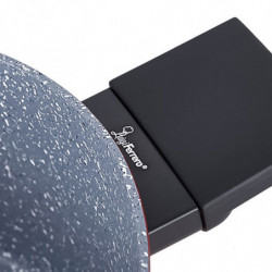 Тенджера Luigi Ferrero Rossy FR-2814, 28x13.5 см, 6.7 л, Незалепващо покритие, Индукция, Стъклен капак с отвор за пара, Червен