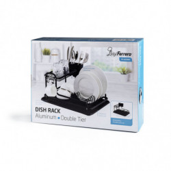 Сушилник за съдове 2 нива Luigi Ferrero FR-4028AD 43x38.5x22cm,черен