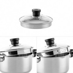 Cratiță Luigi Ferrero Sophia FR-3402, 18x10 cm, 2.3 l, Oțel 18/10, Capac din sticlă, Inducție, Inox