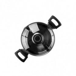 Cratiță Luigi Ferrero Sophia FR-3402, 18x10 cm, 2.3 l, Oțel 18/10, Capac din sticlă, Inducție, Inox