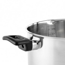 Cratiță Luigi Ferrero Sophia FR-3404, 22x12 cm, 4.2 l, Oțel 18/10, Capac din sticlă, Inducție, Inox