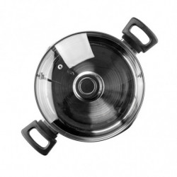 Κατσαρόλα Luigi Ferrero Sophia FR-3404, 22x12 cm, 4.2 l, Ατσάλι 18/10, Γυάλινο καπάκι, Επαγωγή, Inox