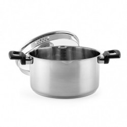 Cratiță Luigi Ferrero Sophia FR-3405, 24x13 cm, 5.4 l, Oțel 18/10, Capac din sticlă, Inducție, Inox