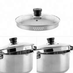 Тенджера Luigi Ferrero Sophia FR-3406, 26x14 см, 7 л, Стомана 18/10, Стъклен капак, Индукция, Инокс