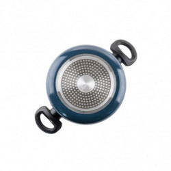 Cratiță Luigi Ferrero Prima FR-2244, 22x9.5 cm, 3.1 l, Acoperire neaderentă din marmură, Capac din sticlă cu gaură pentru abur, Inducție, Albastru închis