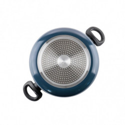 Cratiță Luigi Ferrero Prima FR-2644, 26x12 cm, 5.8 l, Acoperire neaderentă din marmură, Capac din sticlă cu orificiu pentru abur, Inducție, Albastru închis