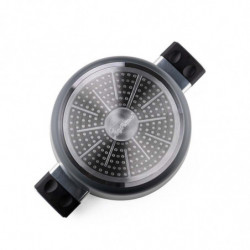 Cratiță Luigi Ferrero Regina FR-2440 24x11.5 cm, 4.3 l, Acoperire antiaderentă cu efect de marmură, Capac din sticlă cu gaură pentru abur, Negru
