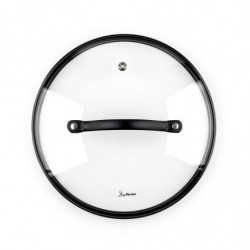 Cratiță Luigi Ferrero Symphony FR-2010, 20x10.5 cm, 2.6 l, Acoperire antiaderentă, Capac din sticlă cu gaură pentru abur, Mânere din oțel cu PVD, Inducție, Marmură neagră