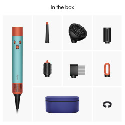 Σγουρομάλλα Dyson HS08 Airwrap i.d.™ Curly+Coily CePa/Tz, 1300W, 13.5 l/s, Αυτοματοποιημένο μπούκωμα, ιονισμός, 3 ταχύτητες, 3 θερμοκρασίες, Bluetooth, Κεραμική πατίνα/topaz