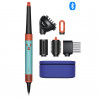 Ondulator de par Dyson HS08 Airwrap i.d.™ Curly+Coily CePa/Tz, 1300W, 13.5 l/s, Ondulare automata, Ionizare, 3 viteze, 3 temperaturi, Bluetooth, Albastru deschis/Portocaliu