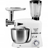 Hausberg HB-7605AB Kitchen Robot with Stainless Steel Bowl, 1000W, 5 L, 6 Speeds, LED, Blender, Mixer, Meat Grinder, White