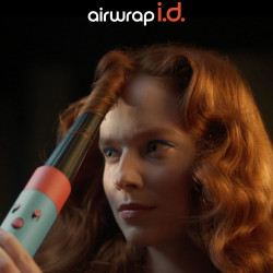 Маша за коса Dyson HS08 Airwrap i.d.™ Straight + Wavy T1/T2 CePa/Tz, 1300W, 13.5 l/s, Автоматизирано къдрене, Йонизиране, 3 скорости, 3 температури, Bluetooth, Керамична патина/топаз