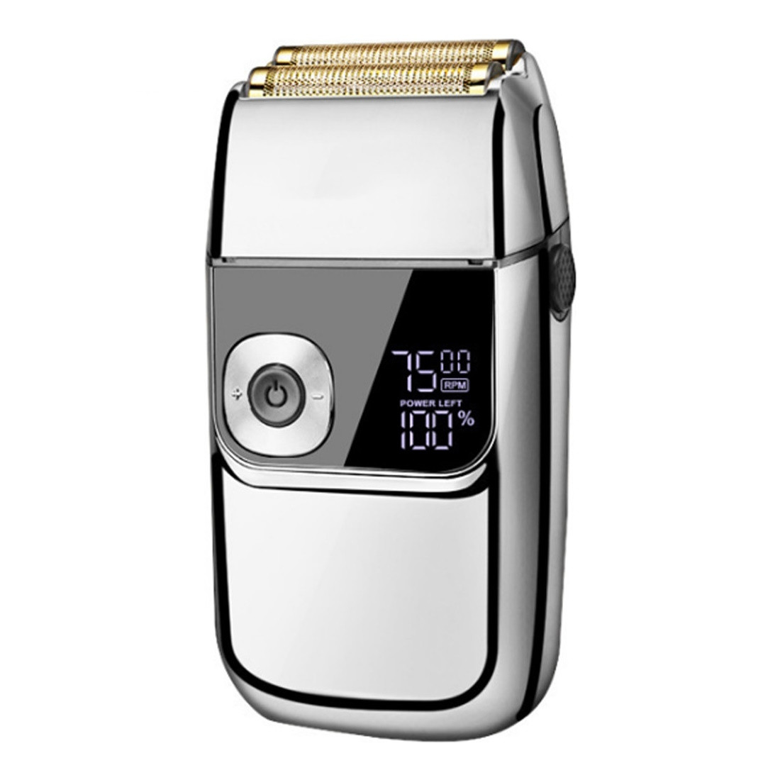 Aparat de ras Oliver Voltz OV51814C, 5W, LCD, IPX4, 1400mAh, Autonomie pana la 2h, 3 viteze, USB, Inox