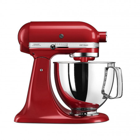 Кухненски робот KitchenAid Artisan Elegance 5KSM125EER, 300W, 4.8 л, Direct drive, 10 скорости, Червен