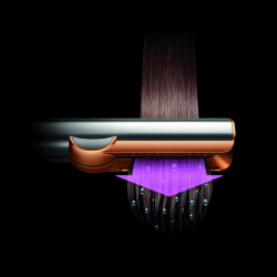 Ίσιωμα μαλλιών Dyson HT01 Airstrait CePk/RoGd, 1600W, Mach 140C, Ιονισμός, 6 επίπεδα θερμοκρασίας, Θωράκιση μαλλιών, Χάλκινο φινίρισμα, Οθόνη LCD, Κεραμικό ροζ/ροζ χρυσό