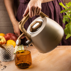 Klausberg KB 7917 Whistling Kettle, 2.5 L, Heat-Insulated Handle, Induction Compatible, Beige