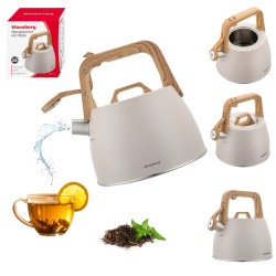Klausberg KB 7917 Whistling Kettle, 2.5 L, Heat-Insulated Handle, Induction Compatible, Beige