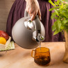 Klausberg KB 7912 Whistling Kettle, 2.5 L, Wood-Effect Handle, Induction, Light Gray