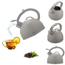 Klausberg KB-7912, 2,5 l, Fa hatású fogantyú, Indukciós, Világosszürke