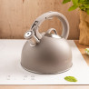 Klausberg KB 7912 Whistling Kettle, 2.5 L, Wood-Effect Handle, Induction, Light Gray