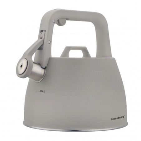 Klausberg KB 7916 Whistling Kettle, 2.5 L, Heat-Insulated Handle, Induction Compatible, Gray