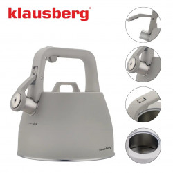 Klausberg KB 7916 Whistling Kettle, 2.5 L, Heat-Insulated Handle, Induction Compatible, Gray